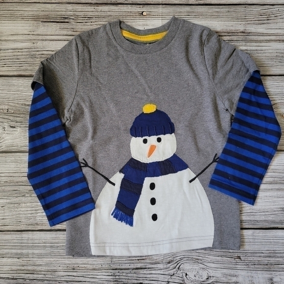 Mini Boden Other - Mini Boden Snowman Applique Top Size 4-5 NWOT